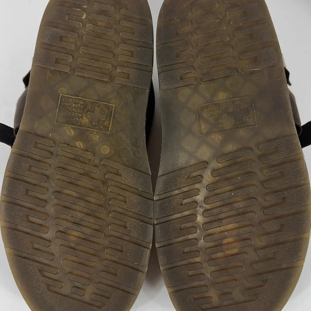 Dr Martens Flash Fisherman Sandals Mens 10 Brown Leather Chunky Buckle Y2K